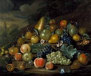 A Still Life of Pears, Peaches and Grapes